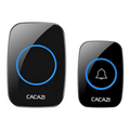 Black cacazi wireless doorbell system with glossy finish and blue illuminated buttons for intelligent exchange doorbell use