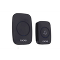 Black cacazi wireless doorbell system with sleek rectangular buttons and white bell icon for intelligent exchange doorbell use