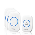 White intelligent exchange doorbell system wireless doorbell home with blue accents and bell icon on pager intelligent exchange receiver