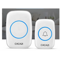 White intelligent exchange doorbell system with blue accents wireless doorbell home featuring minimalist design