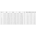 Size chart for white knot front printed sunflower bikini displaying bust waist hips cup and international sizes for swimsuit fit