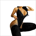 Black lace bodysuit with matching thigh-high stockings featuring 9e9e9e webkit-box display and ms-flexbox styling