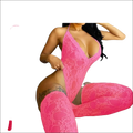 Pink lace bodysuit with matching thigh-high stockings featuring 9e9e9e color and -webkit-box display -ms-flexbox design