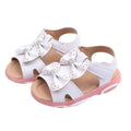 White led flashing princess shoes with bows featuring pink children’s sandals and cute flower flashing soles