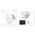 White led skin rejuvenation facial beauty device with adjustable headband and sleek minimalist design in white color