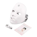 White led skin rejuvenation facial beauty device with adjustable straps and touch-sensitive control button