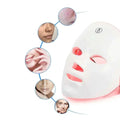White led skin rejuvenation facial beauty device with red light therapy panels and touch control button in white color