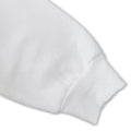 White number 15 graphic crew neck sweatshirt with white cotton sleeve and ribbed knit cuffs