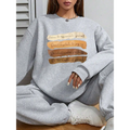 White oversized long sleeve sweatshirt in solid colour with a gray oversized long sleeve motivational quote printed design