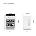 White portable air conditioner mini cooler fan made of plastic with black control panel and grille for cooling