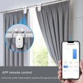 White wifi curtain robot for roman rod with sleek compact design and camera lens on its rectangular body