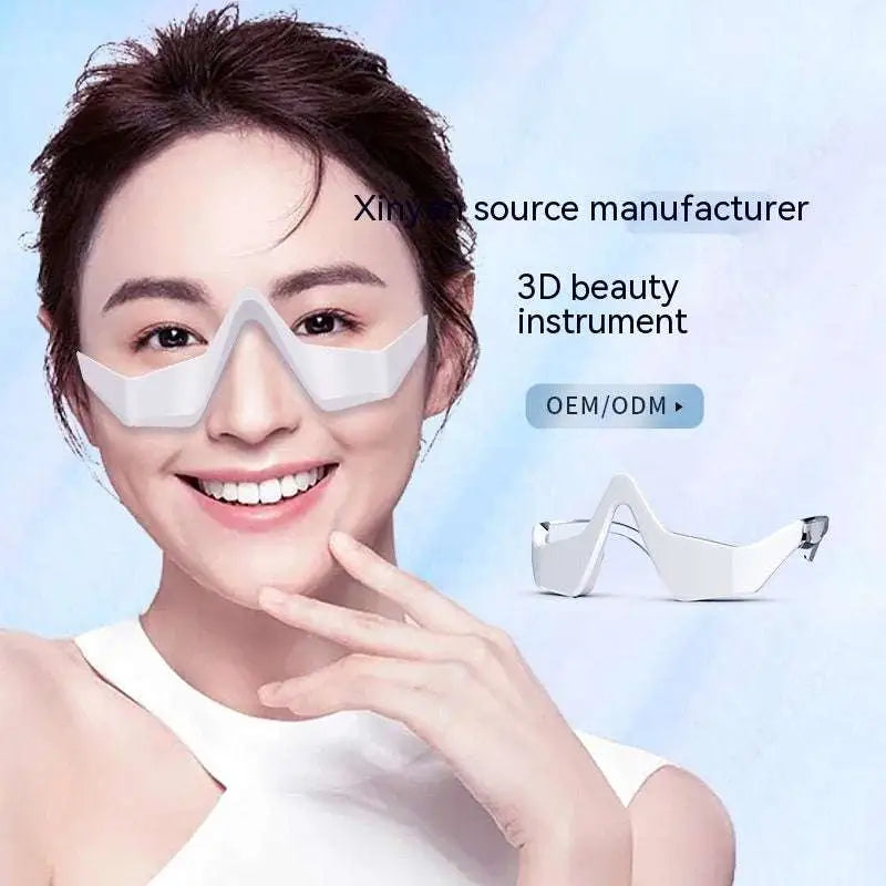 White plastic 3d eye care machine with sleek modern design and angular shape in white winged eye model