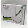 White wireless home broadband router fw325r with four antennas and perforated front panel for broadband telecommunications