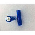 Blue cylindrical battery with a white positive terminal for wifi video doorbell with blue led ring and black rectangular wifi