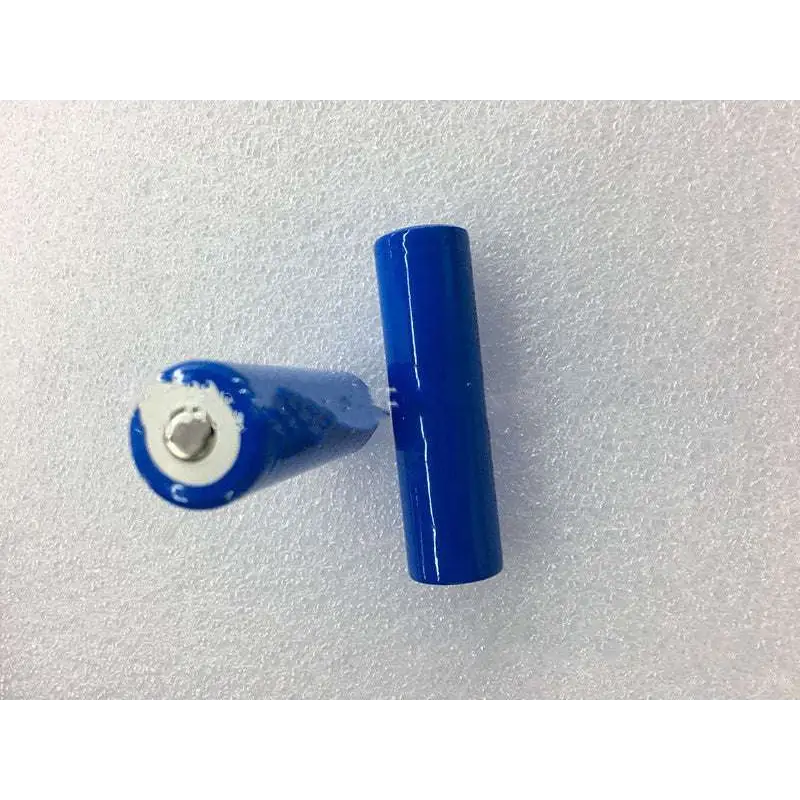 Blue cylindrical battery with a white positive terminal for wifi video doorbell with blue led ring and black rectangular wifi