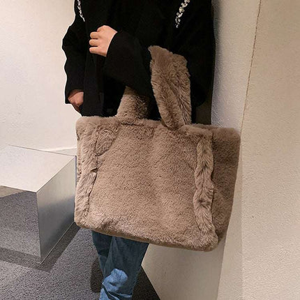 Winter Bags Chain Plush Handbag Totes Women Shoulder Bag - Royalessencelux