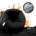 Black insulated winter electric heated gloves with plush fleece lining and cotton-filled interior battery box type