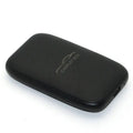 Black textured rectangular wireless carplay box device with silver logo and usb port for original car integration