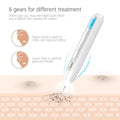 White wireless microcurrent laser beauty instrument with digital gear position display and adjustable skin treatment settings