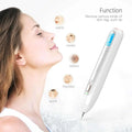 White handheld wireless microcurrent laser beauty instrument with digital gear position display and fine tip for skin treatment