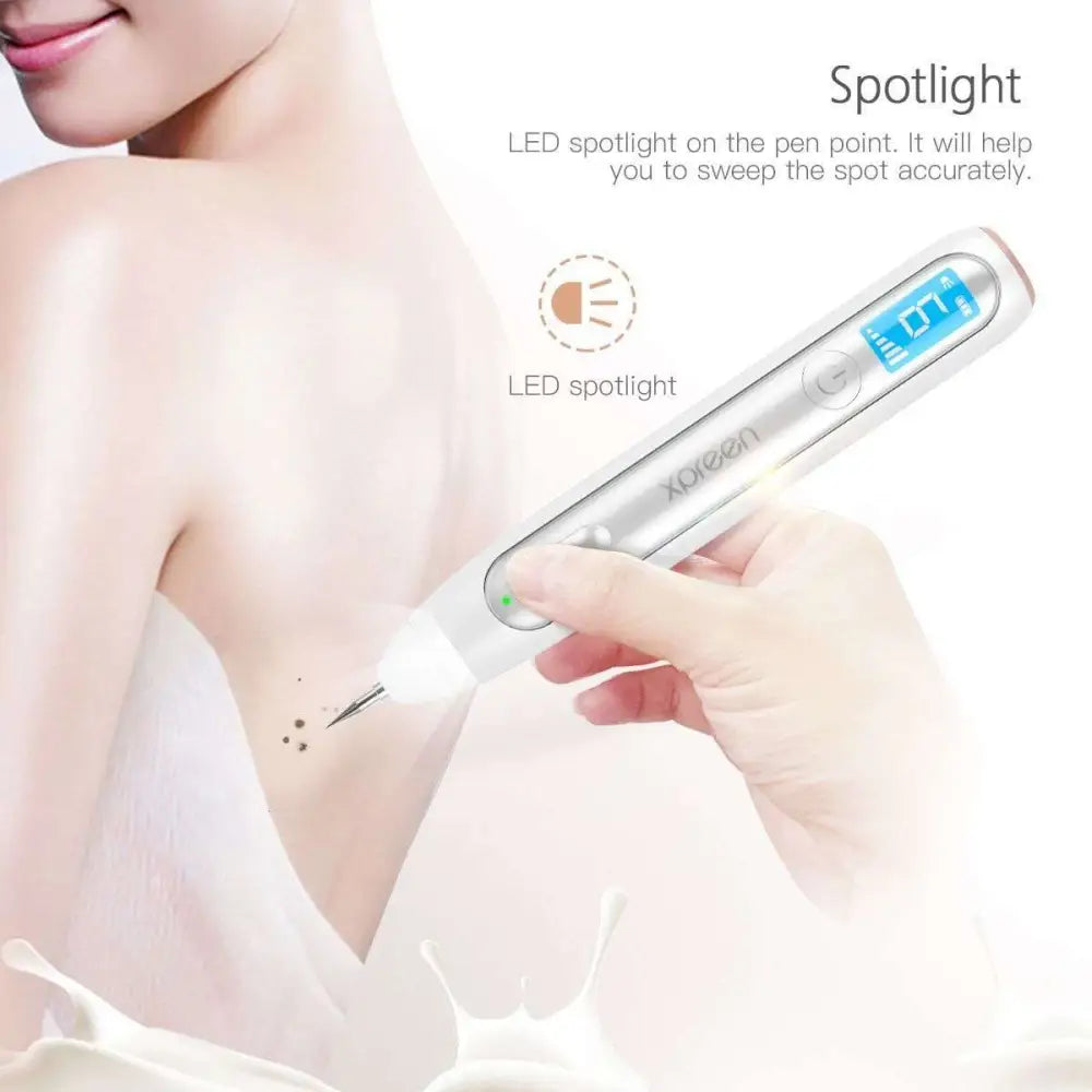 White xoreox wireless microcurrent laser beauty instrument with ergonomic design and digital gear position display
