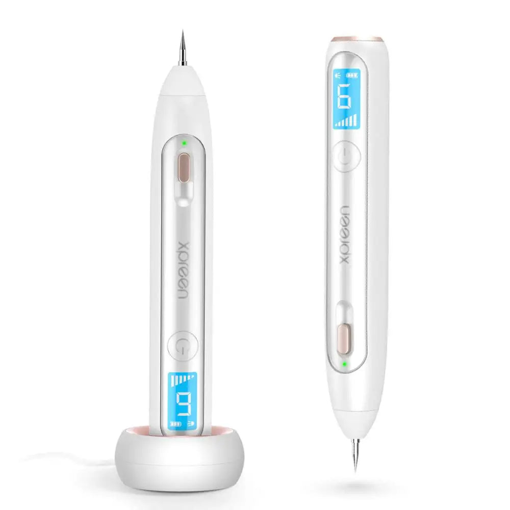 White xoreox wireless microcurrent laser beauty instrument with ergonomic design and digital gear position display