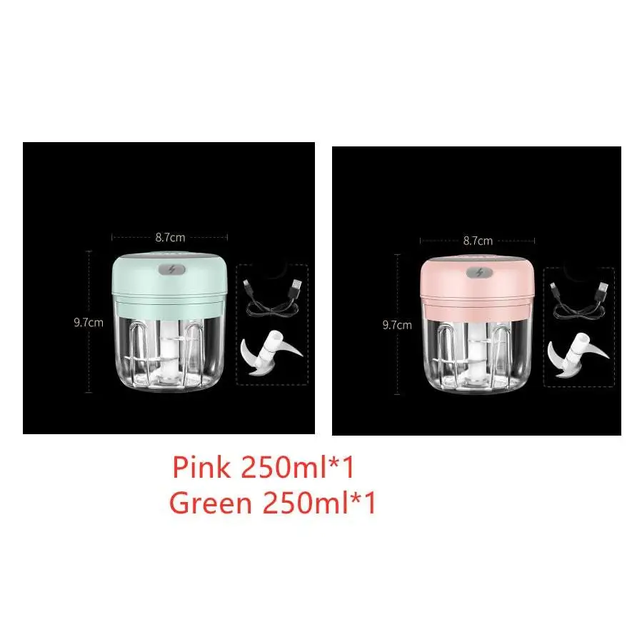 Compact wireless mini baby electric chopper with pastel lid and transparent body for baby food supplement preparation