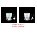 Compact 250ml wireless mini baby electric chopper in white and mint green with glass bowl and stainless steel blades