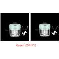 Light green wireless mini baby electric chopper with stainless steel blades and transparent bowl for baby food supplement