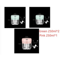 Compact wireless mini baby electric chopper with a transparent body and mint green or pink lid for baby food supplement