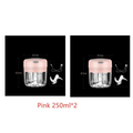 Pink 250ml wireless mini baby electric chopper with clear glass bowl and white blade for baby food supplement