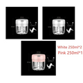 Compact wireless mini baby food supplement electric chopper with sleek transparent body and white or pink lid