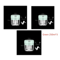 Mint green wireless mini baby food supplement electric chopper with clear glass bowl and stainless steel blades
