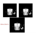 White 250ml wireless mini baby food supplement electric chopper with clear plastic body and silver toned lid