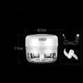 Compact white and transparent wireless mini baby food supplement electric chopper with a sleek modern design