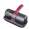 A sleek matte gray wireless mite remover with vibrant pink trim designed for extended usage and optimal performance