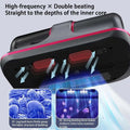 Black and red wireless mite remover with blue led lights and ergonomic design for extended usage and optimal performance