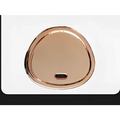 Rose gold wireless rechargeable curling iron charging pad with oval metallic finish and centered type-c port