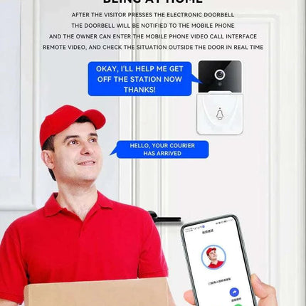Wireless Security WiFi Smart Doorbell Intercom Video Camera Bell Chime Door Ring - Royalessencelux