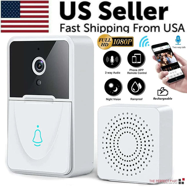 Wireless Security WiFi Smart Doorbell Intercom Video Camera Bell Chime Door Ring - Royalessencelux