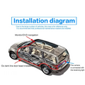 Silver suv cutaway showing wireless smartphone car american frame camera installation points including license plate