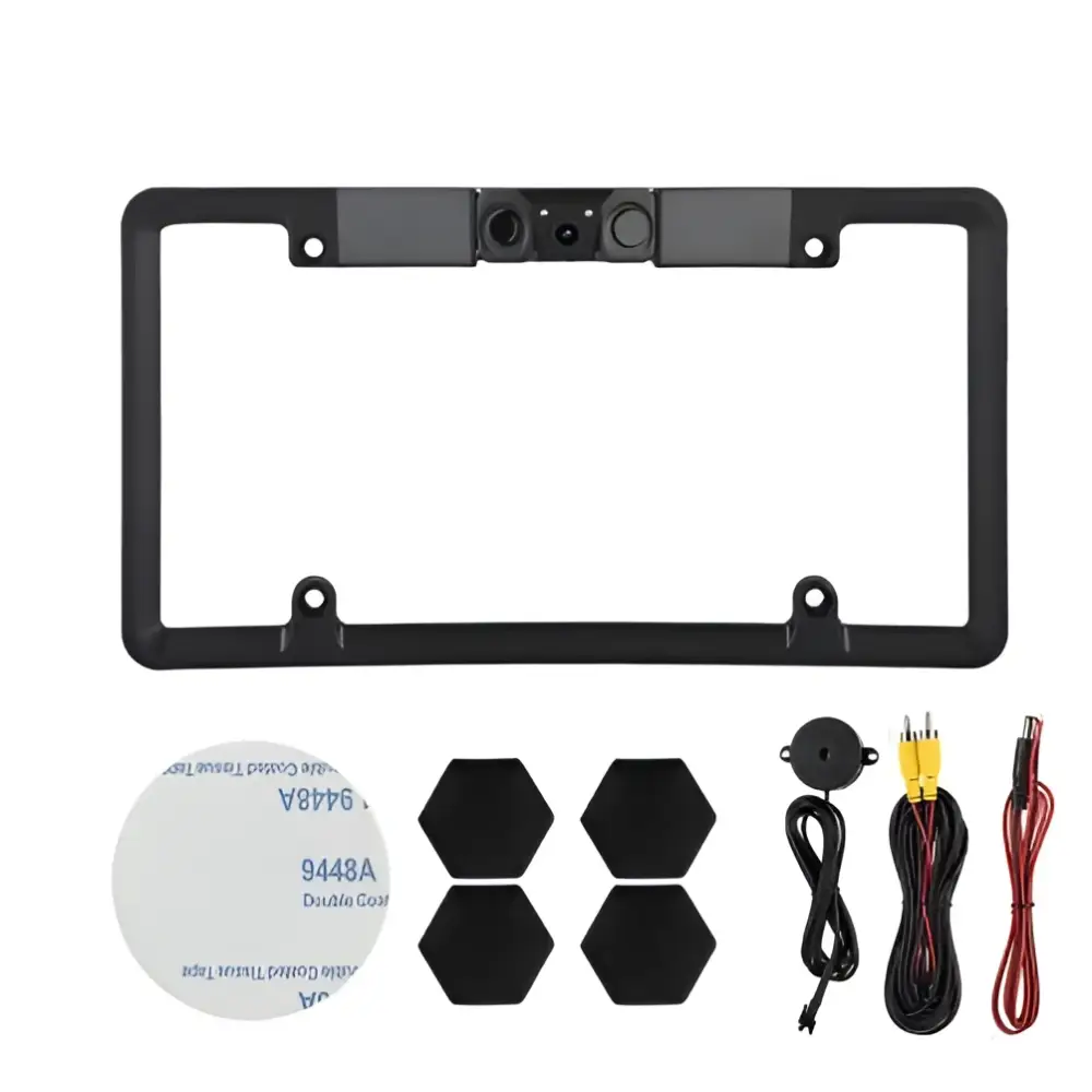 Wireless smartphone car american frame camera mounted on smartphone showing real-time parking guidance with guide lines