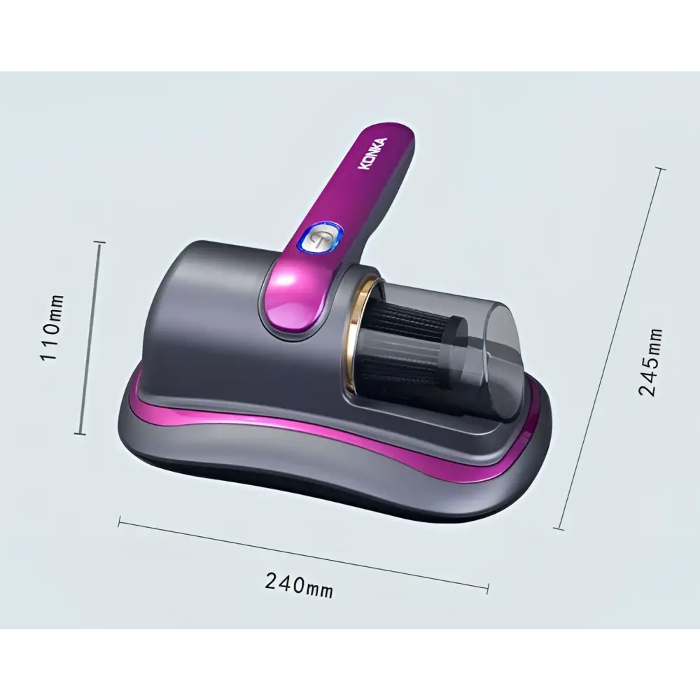 Purple and gray konka wireless uv mite removal vacuum cleaner with transparent dust collection and sleek modern design
