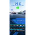 Green and pink electric cars showcased in a sleek ad featuring a wireless vehicle navigation android auto dongle with led indicator