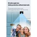 Black hd wide-angle wireless video doorbell with 9e9e9e chime speaker featuring advanced safety protection features