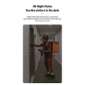 Black helmet with integrated camera and night vision system paired with wireless video doorbell and 9e9e9e chime speaker