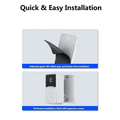 White and black wireless video doorbell with circular camera lens and 9e9e9e chime speaker featuring sleek modern design