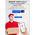 White wireless video doorbell with black camera lens and bell button featuring 9e9e9e chime speaker