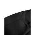 Black knit round neck pullover with ribbed neckline and shoulder seam featuring women cowboy boots print