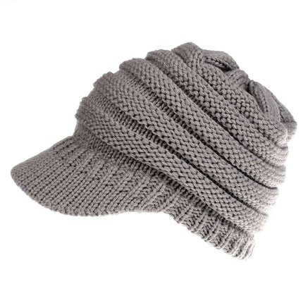 Women Ponytail Beanies Autumn Winter Hats Female Soft Knitting Caps Warm Ladies Skullies - Royalessencelux